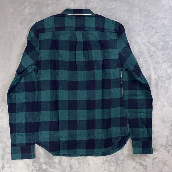 NWT Untuckit Women’s Size 2 Secoli Flannel Shirt Green Blue Plaid Button-Up Long - Picture 6 of 7